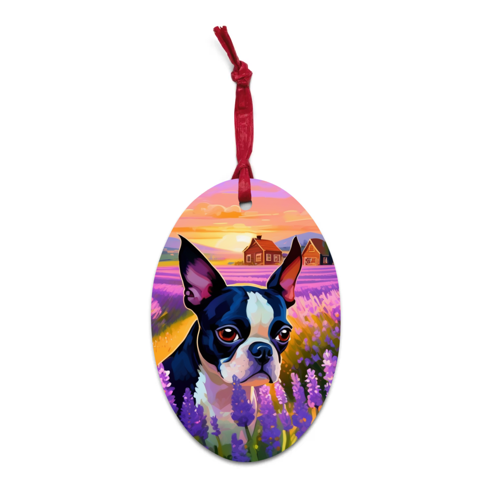 PugMug Custom Boston Terrier Wooden Ornament