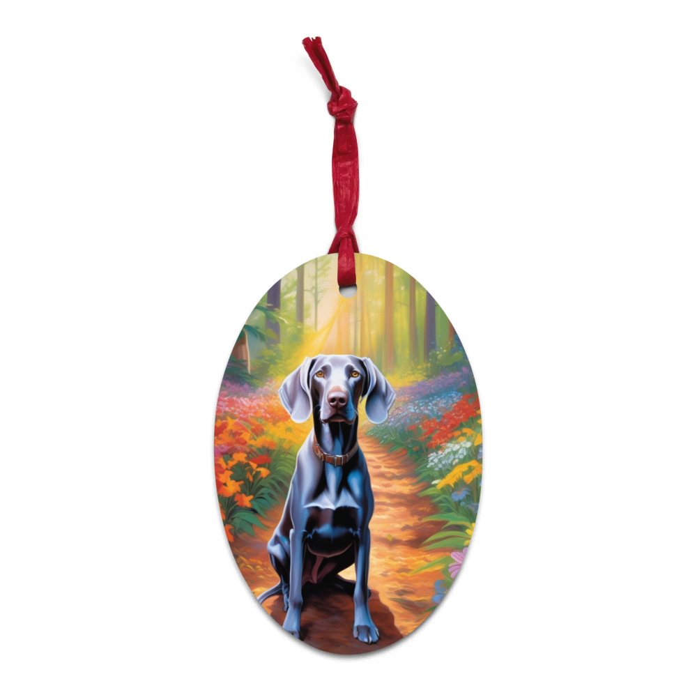 PugMug Custom Weimaraner Wooden Ornament