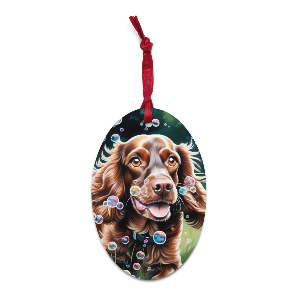 PugMug Custom English Cocker Spaniel Wooden Ornament
