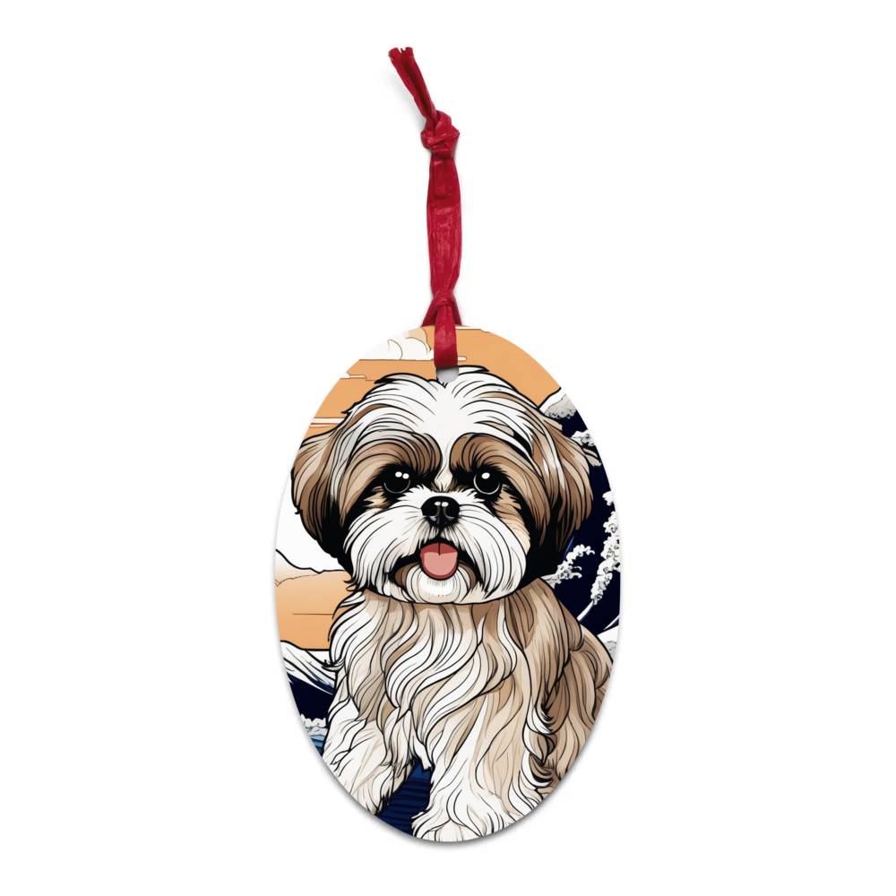 PugMug Custom Shih Tzu Wooden Ornament