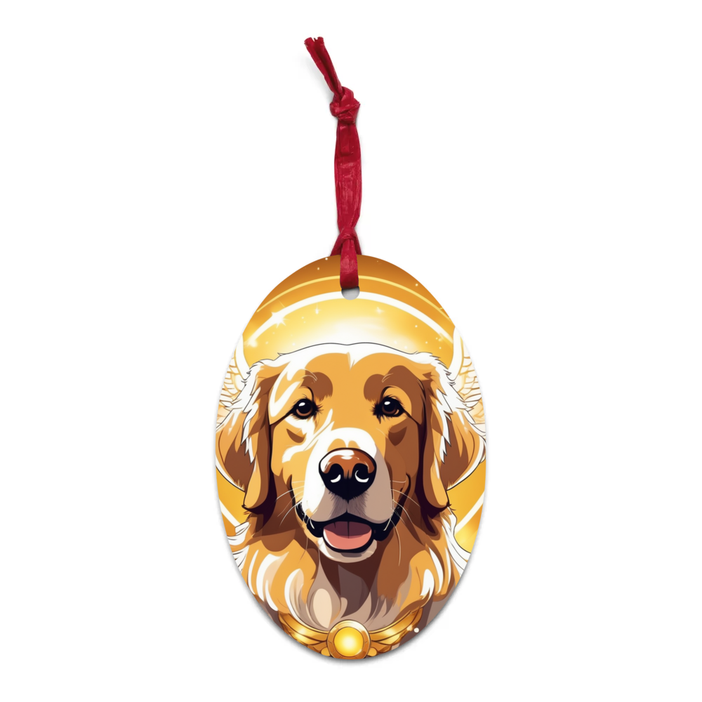 PugMug Custom Golden Retriever Wooden Ornament