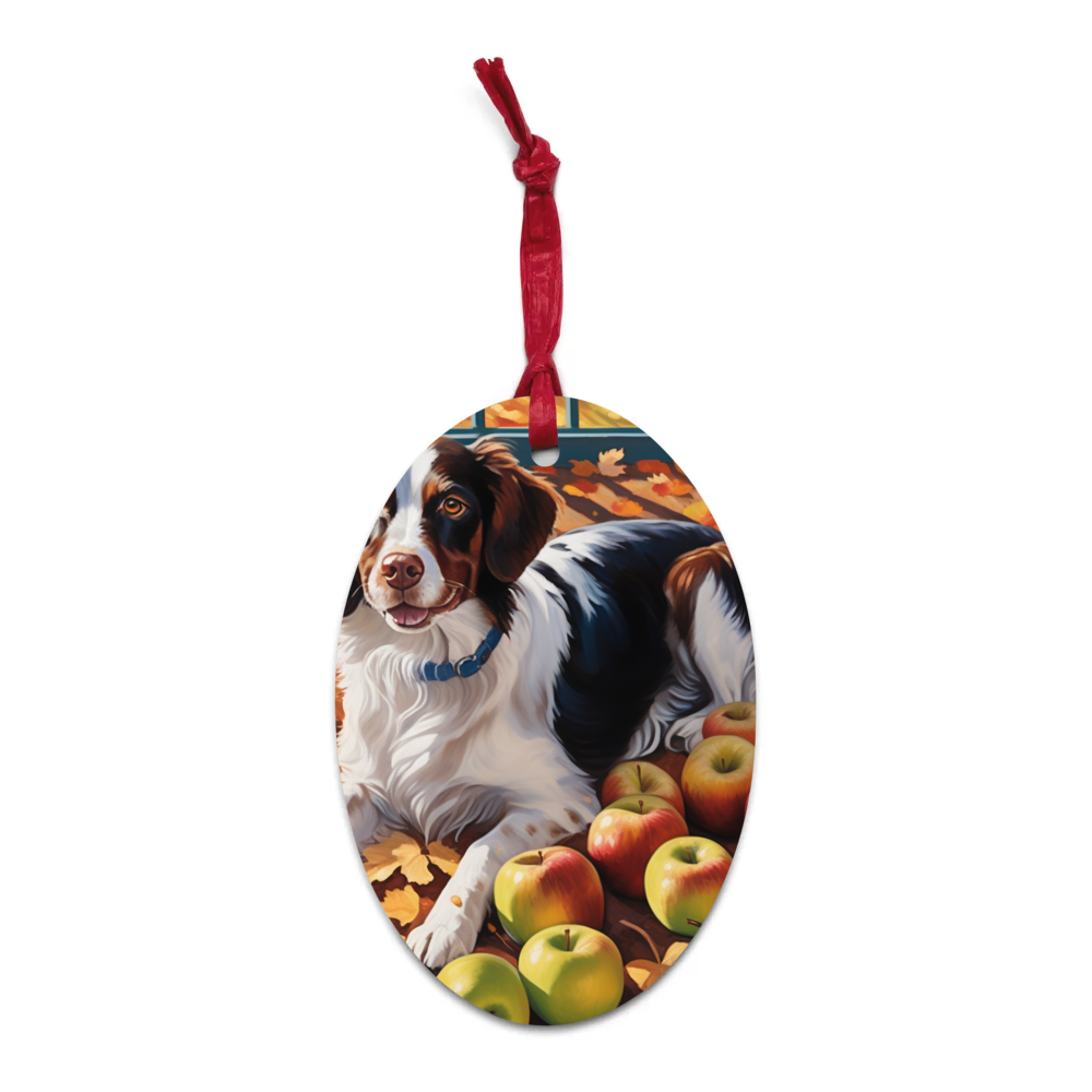 PugMug Custom Brittany Dog Wooden Ornament