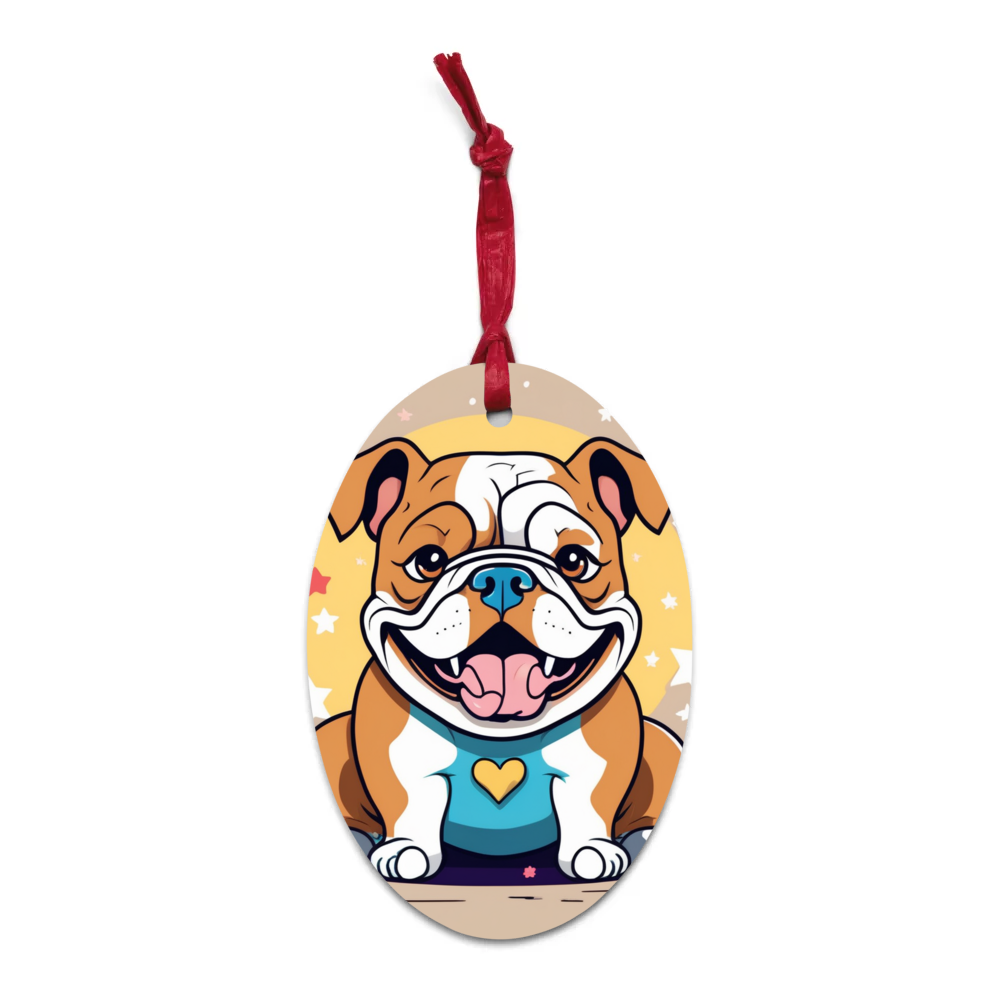 PugMug Custom Bulldog Wooden Ornament