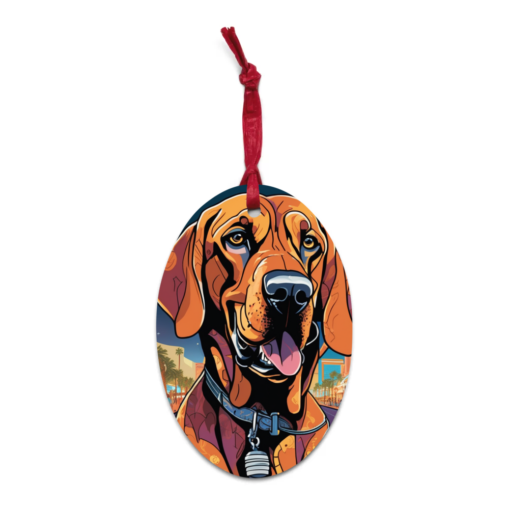 PugMug Custom Bloodhound Wooden Ornament