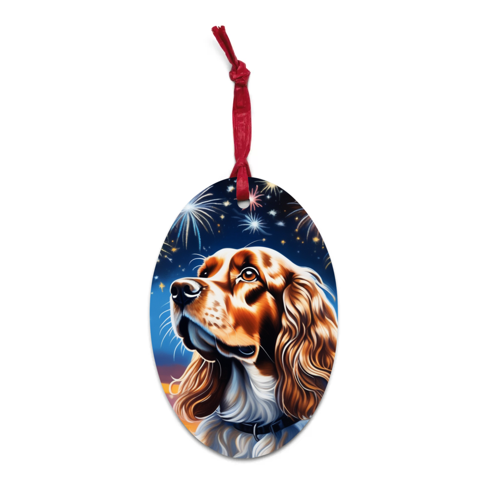 PugMug Custom English Cocker Spaniel Wooden Ornament