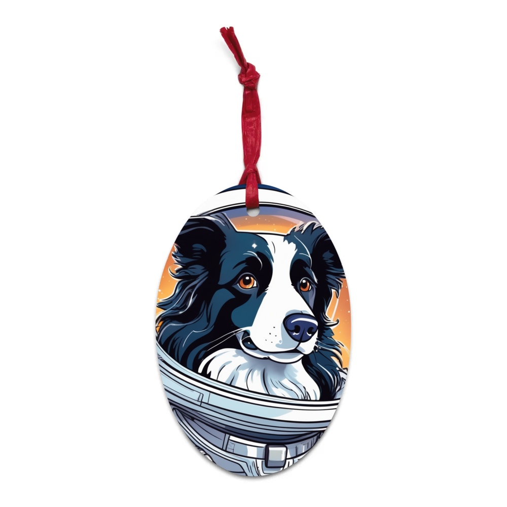 PugMug Custom Border Collie Wooden Ornament