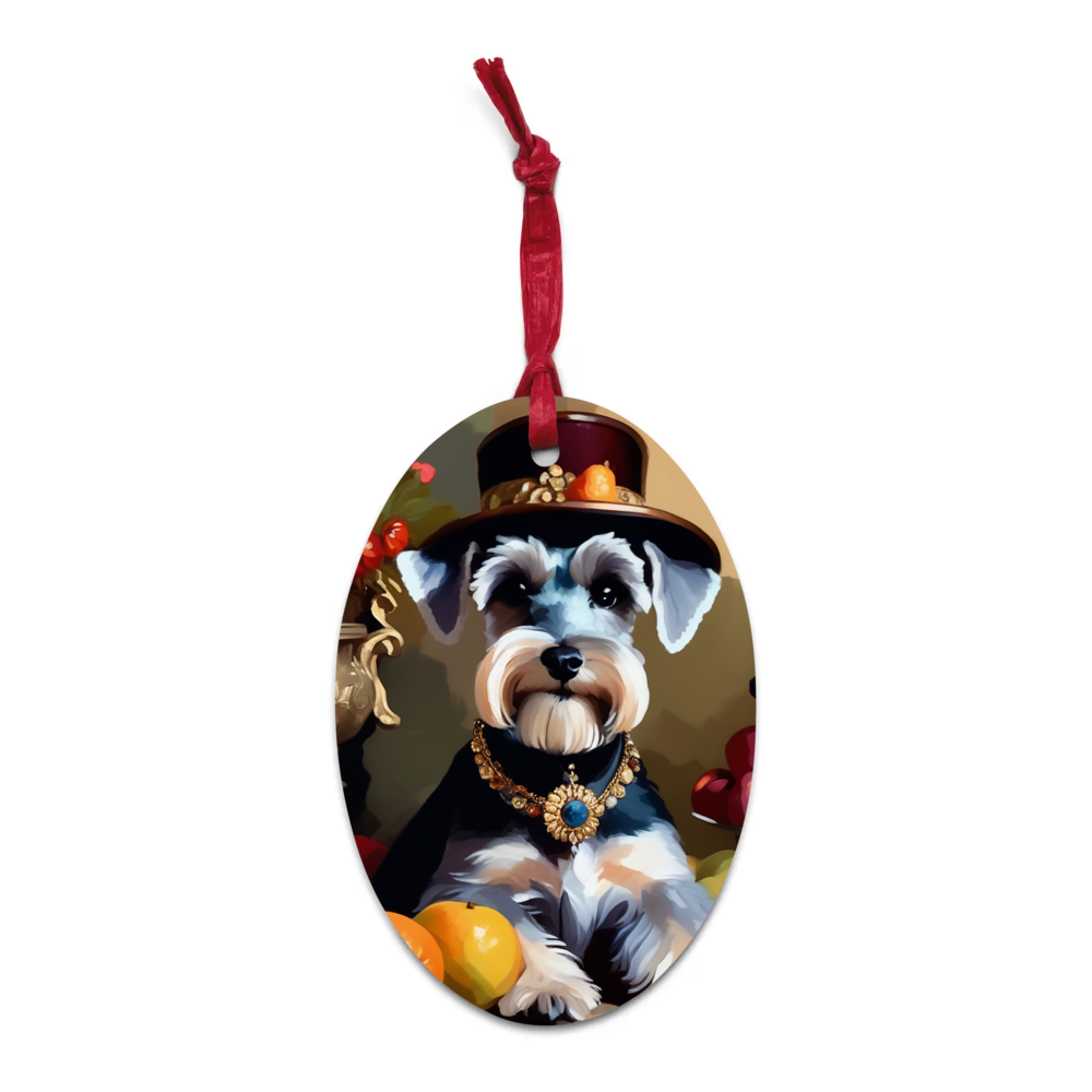PugMug Custom Miniature Schnauzer Wooden Ornament