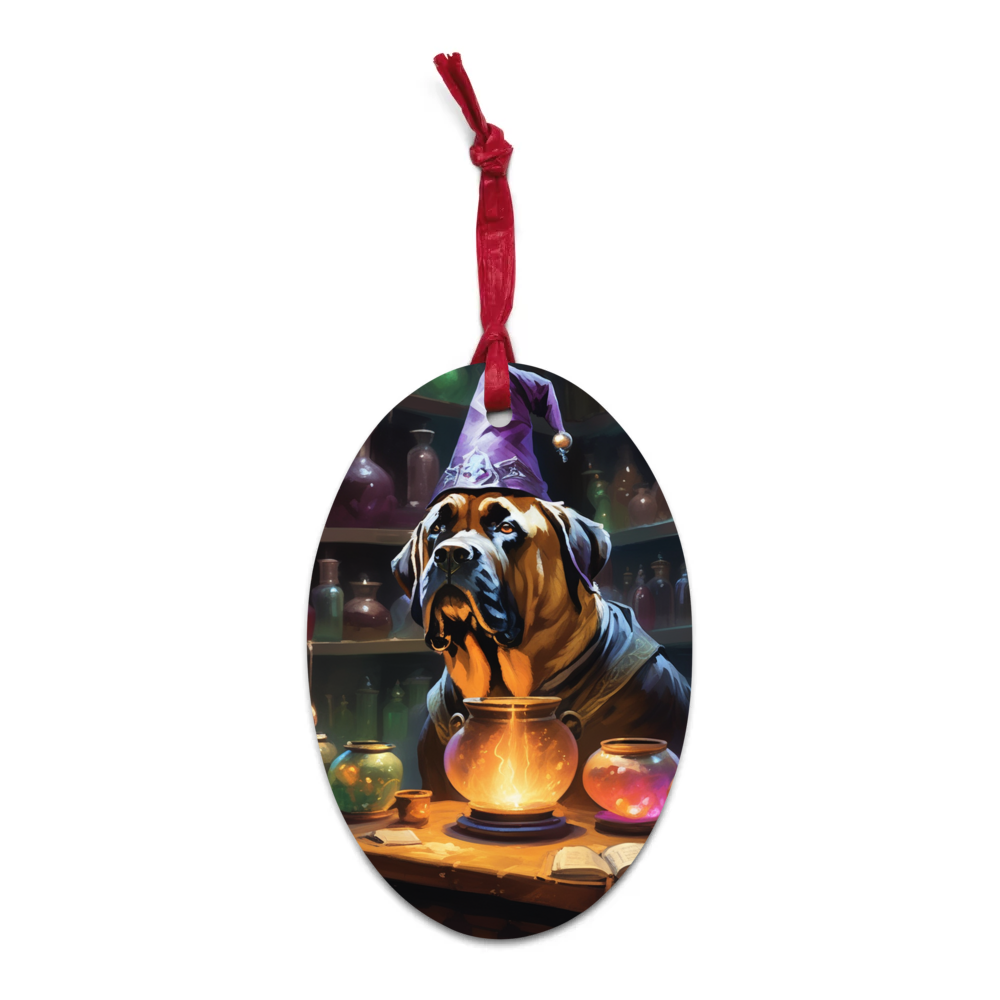 PugMug Custom Mastiff Wooden Ornament