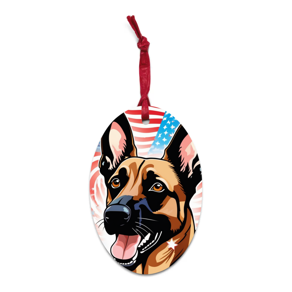 PugMug Custom Belgian Malinois Wooden Ornament