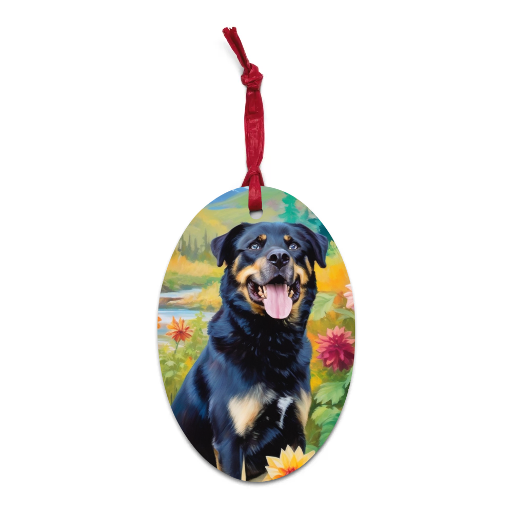 PugMug Custom Blue Wooden Ornament