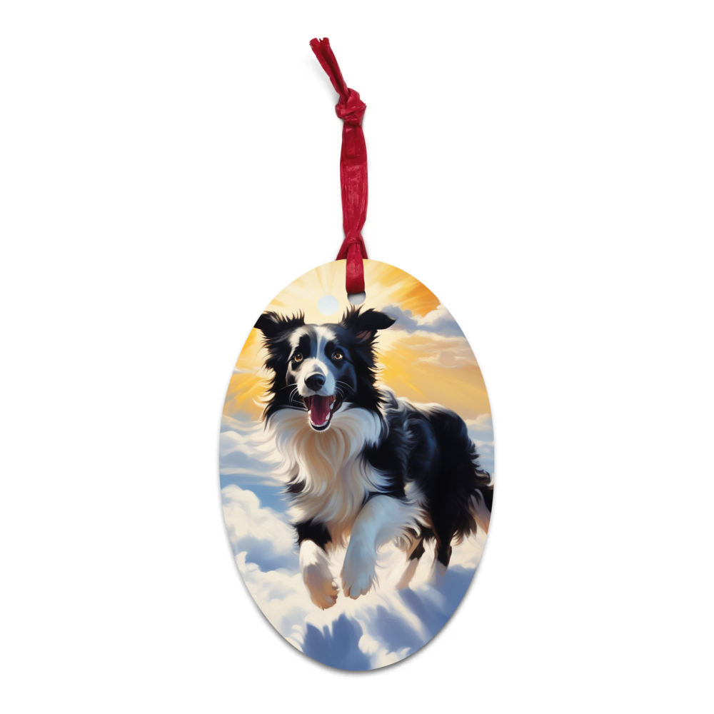 PugMug Custom Border Collie Wooden Ornament