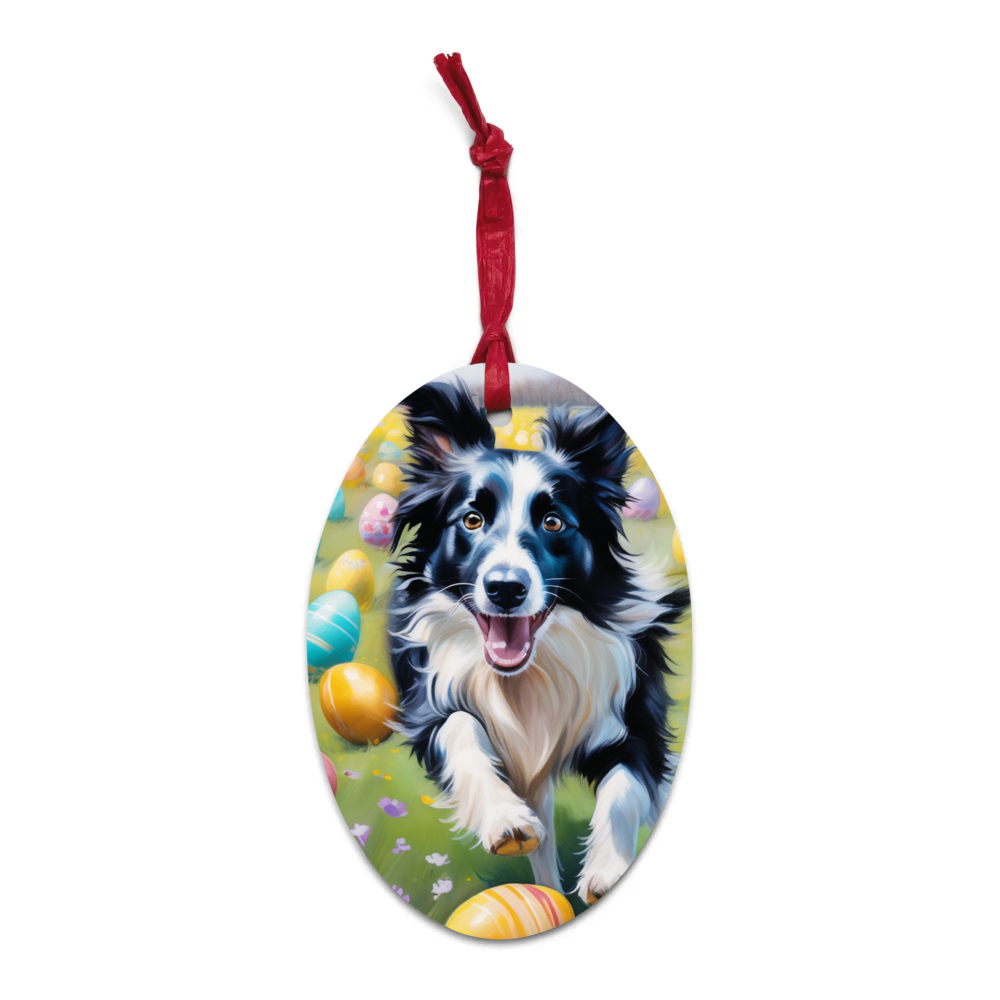 PugMug Custom Border Collie Wooden Ornament