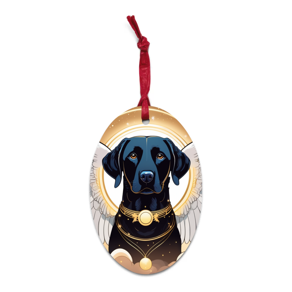 PugMug Custom Black Labrador Retriever Wooden Ornament