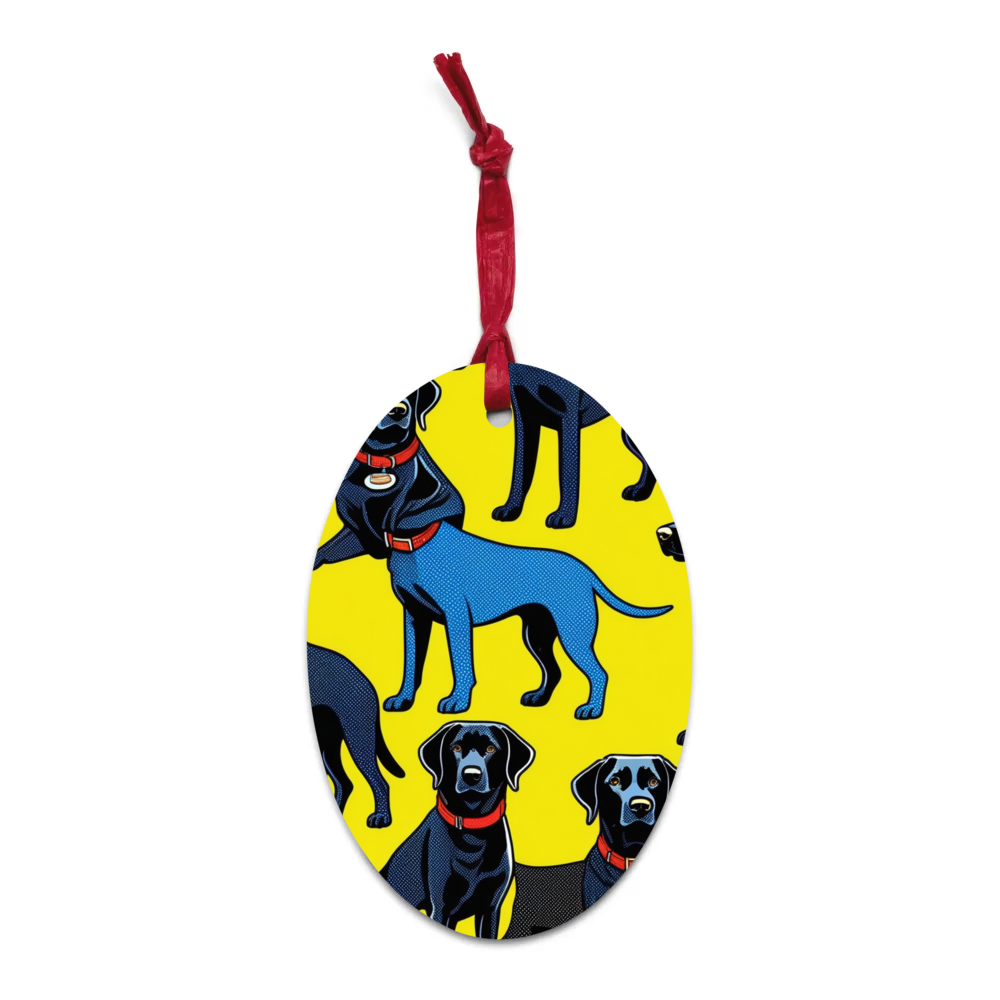 PugMug Custom Black Labrador Retriever Wooden Ornament