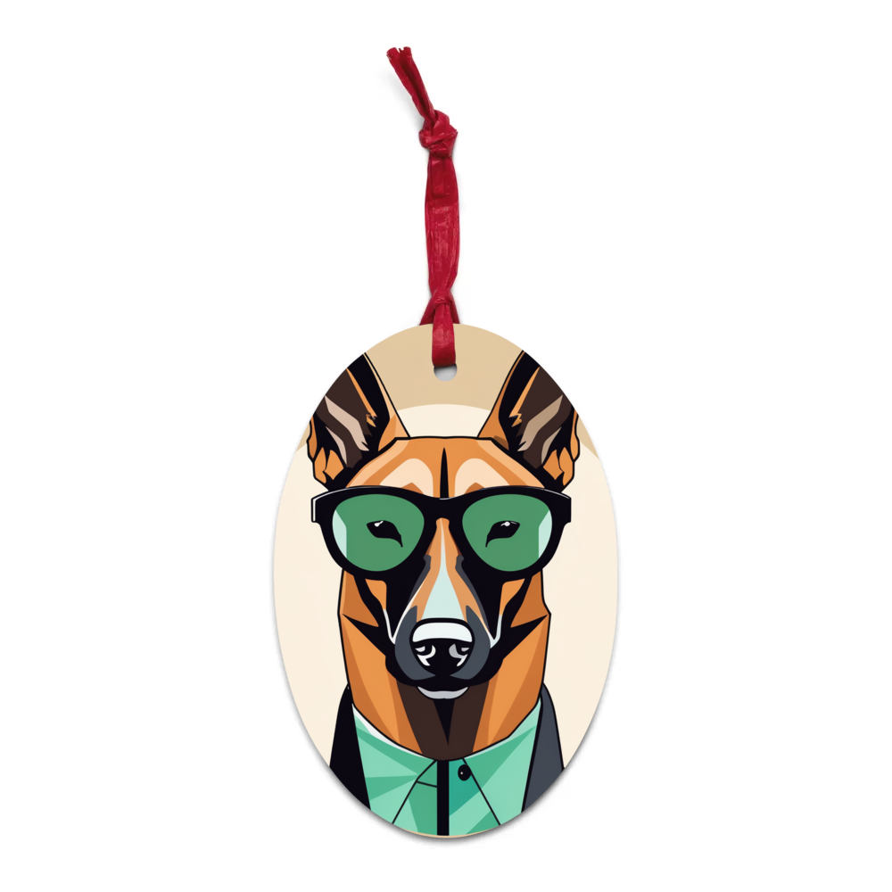 PugMug Custom Belgian Malinois Wooden Ornament