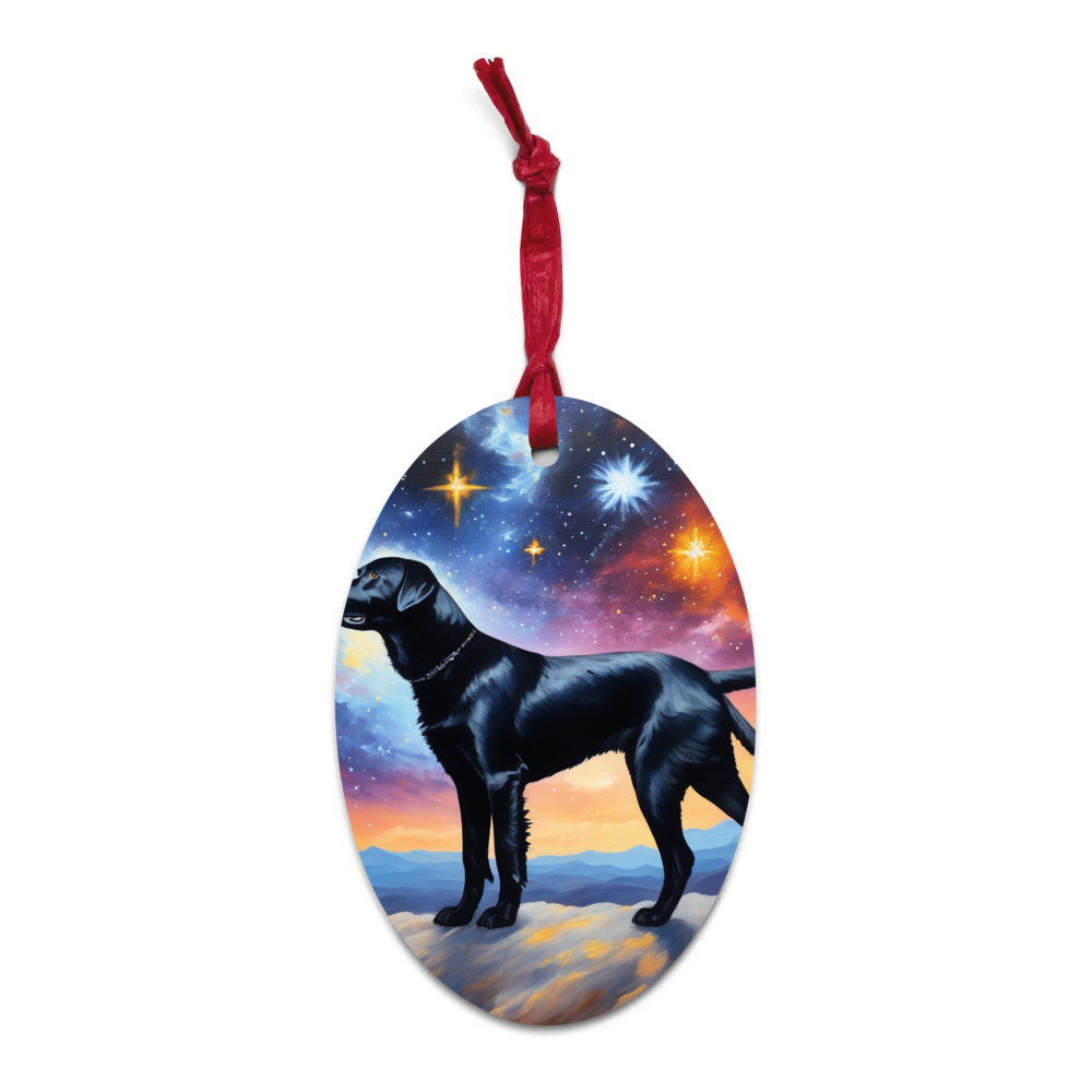 PugMug Custom Black Labrador Retriever Wooden Ornament