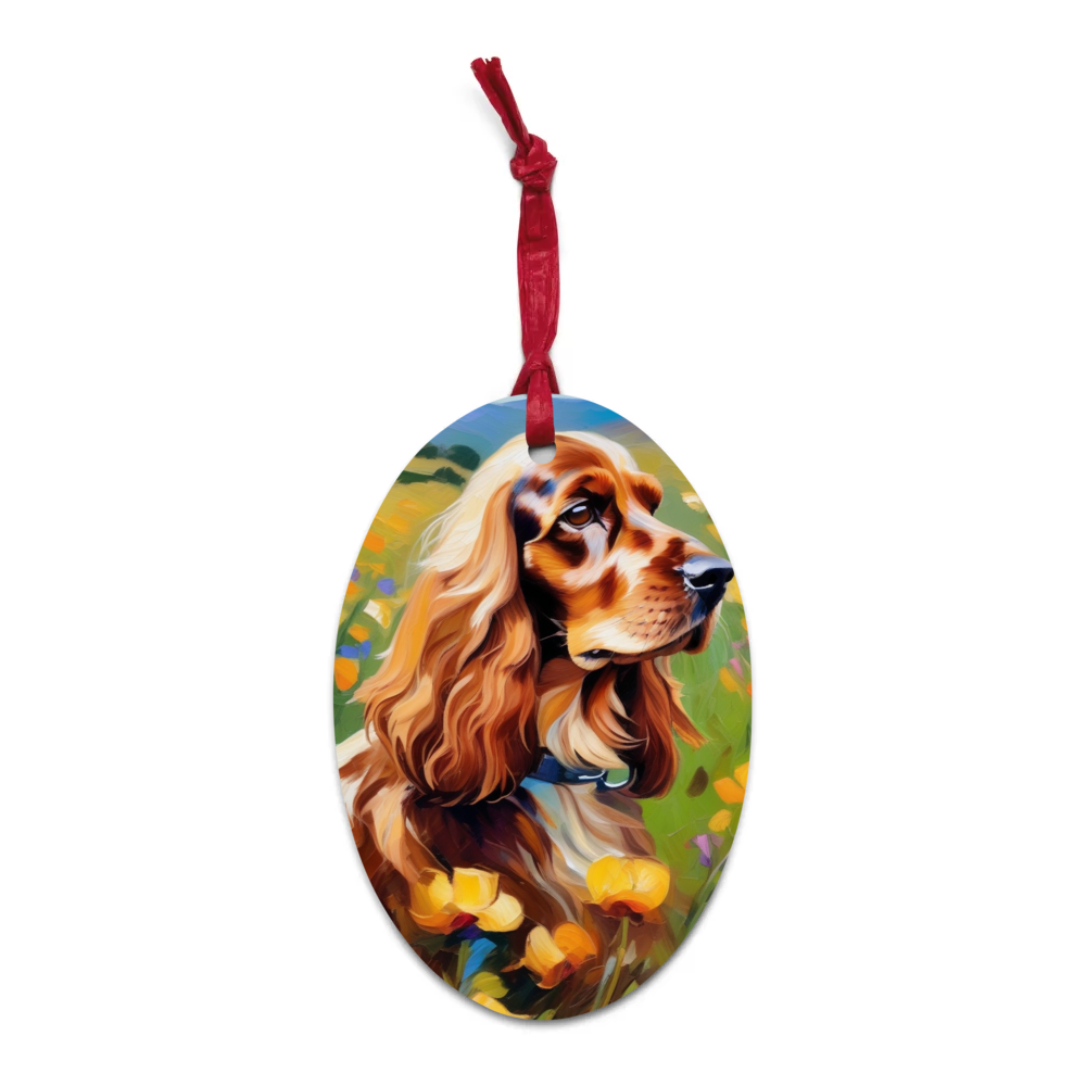PugMug Custom English Cocker Spaniel Wooden Ornament