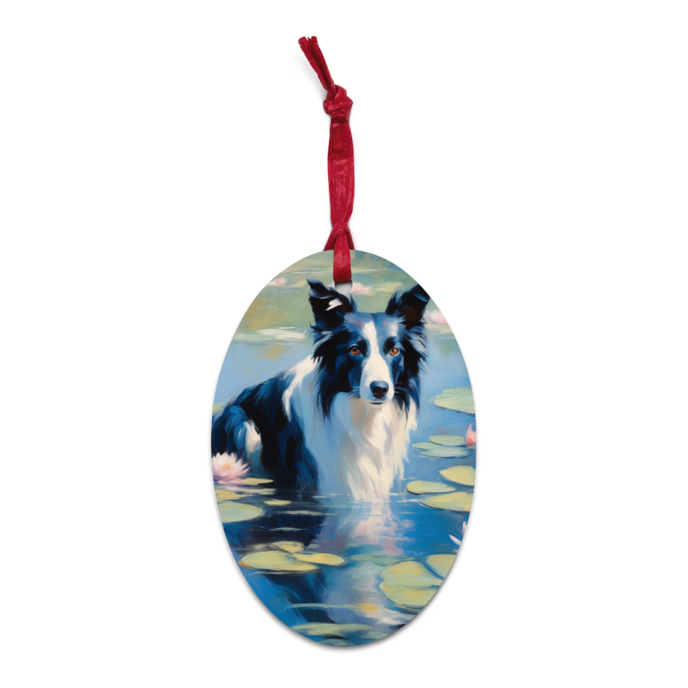 PugMug Custom Border Collie Wooden Ornament