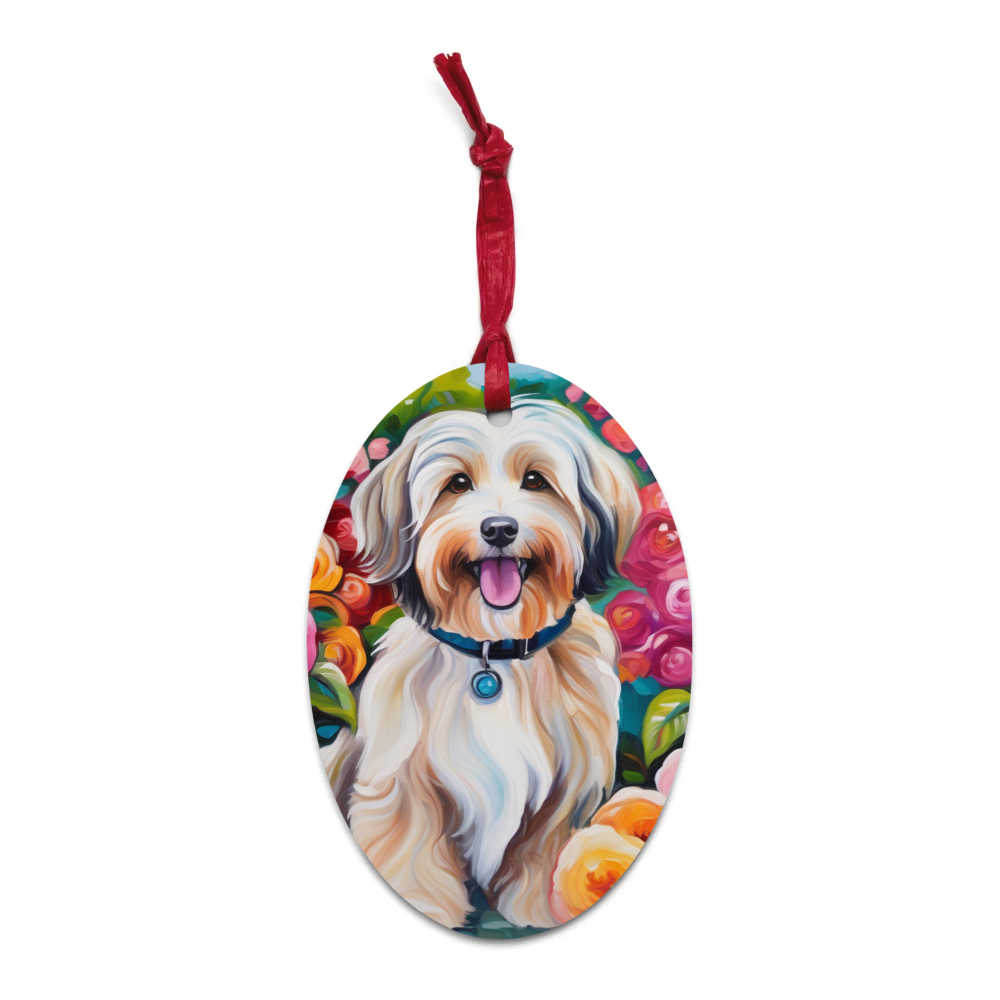 PugMug Custom Tan Havanese Dog Wooden Ornament