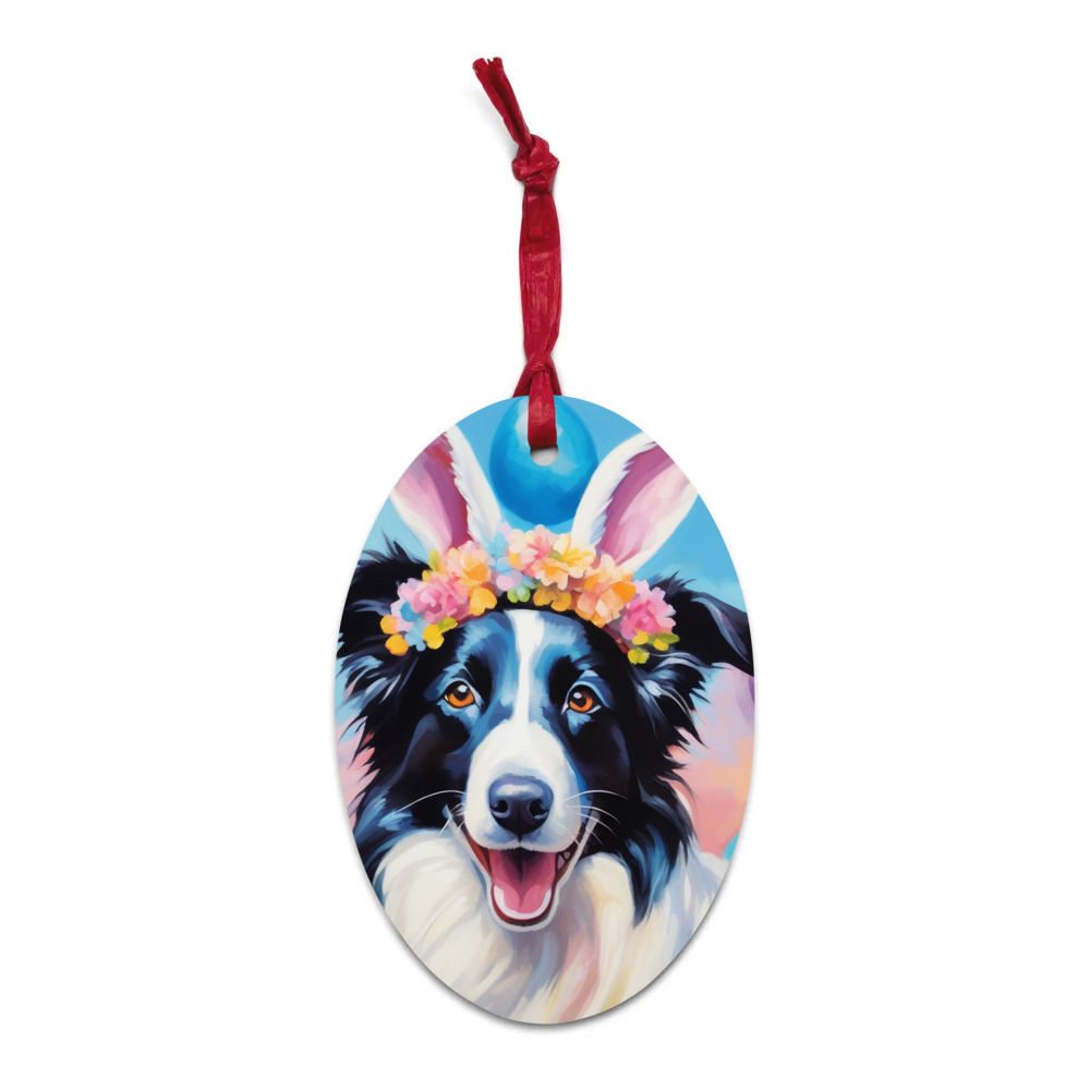 PugMug Custom Border Collie Wooden Ornament