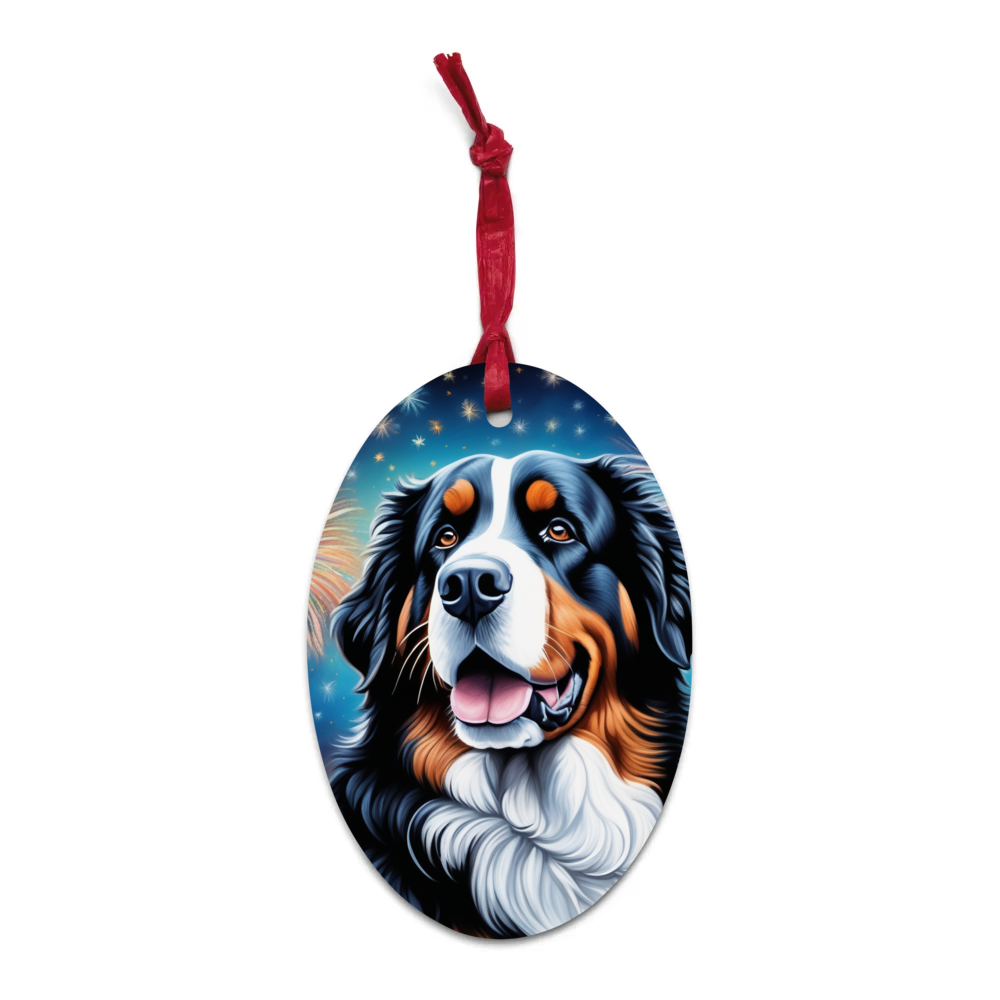 PugMug Custom Bernese Mountain Dog Wooden Ornament