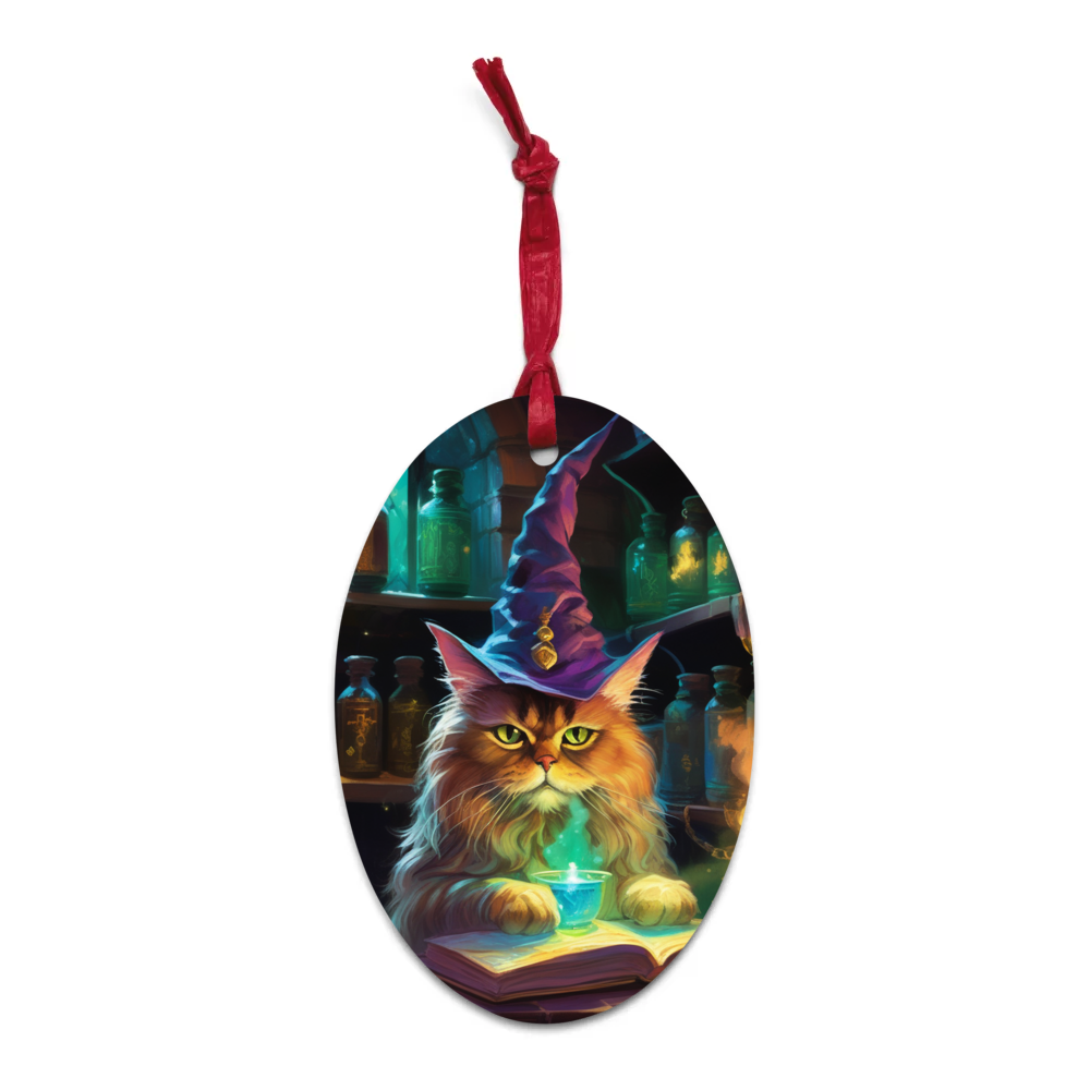 PugMug Custom Tabby Persian Cat Wooden Ornament