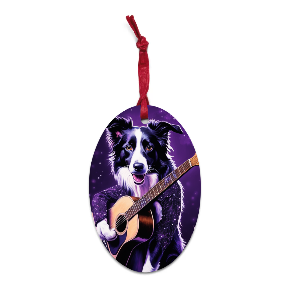 PugMug Custom Border Collie Wooden Ornament