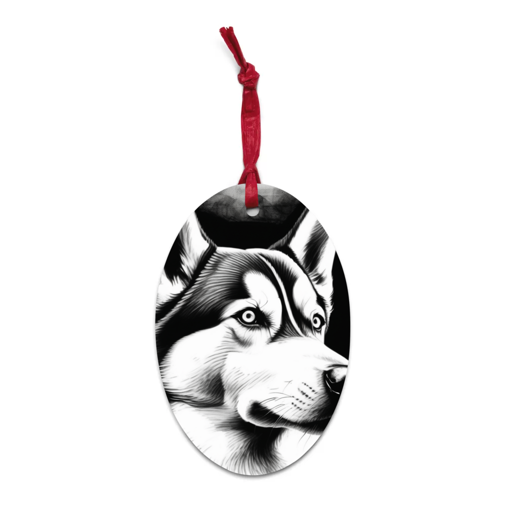 PugMug Custom Siberian Husky Wooden Ornament