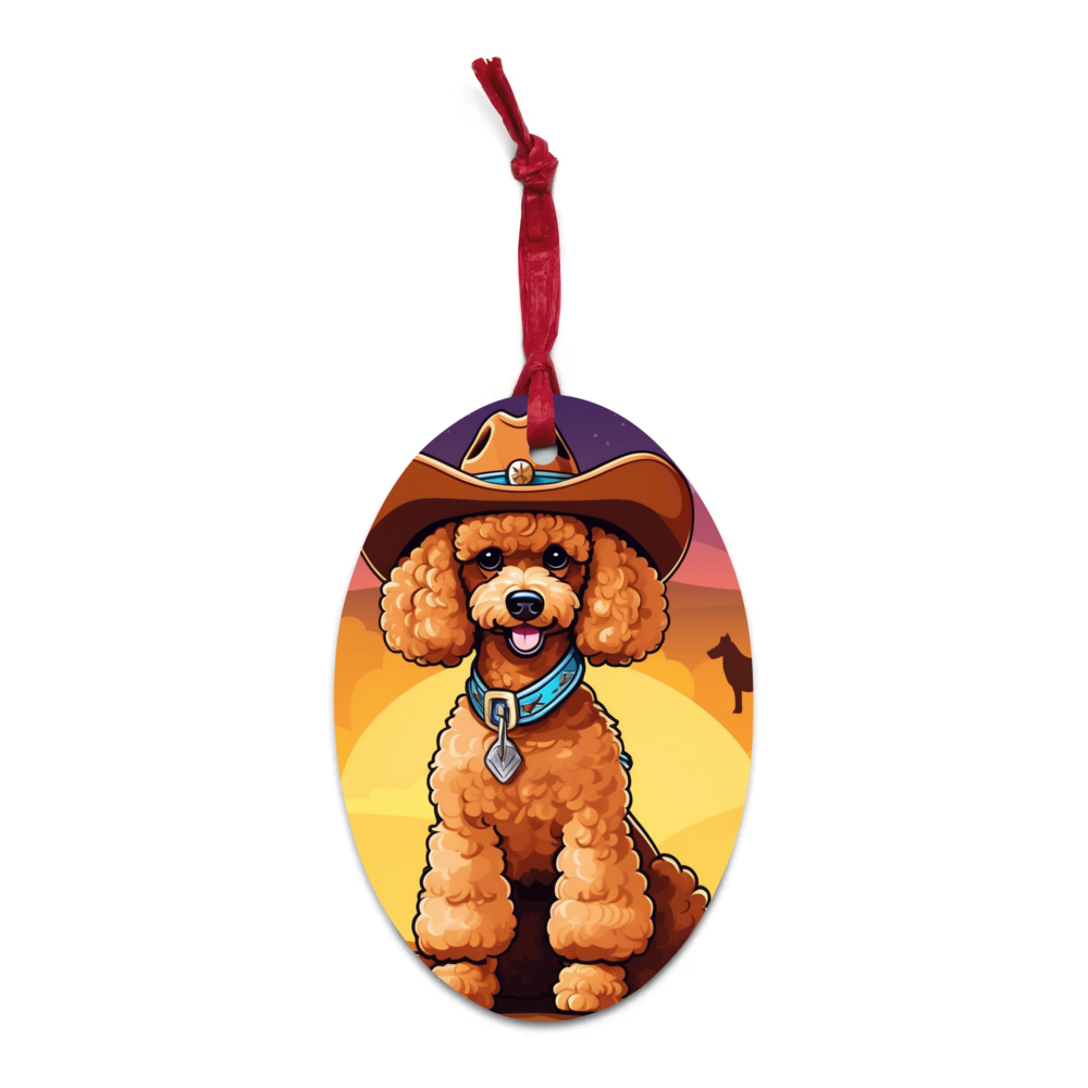 PugMug Custom Tan Poodle Wooden Ornament