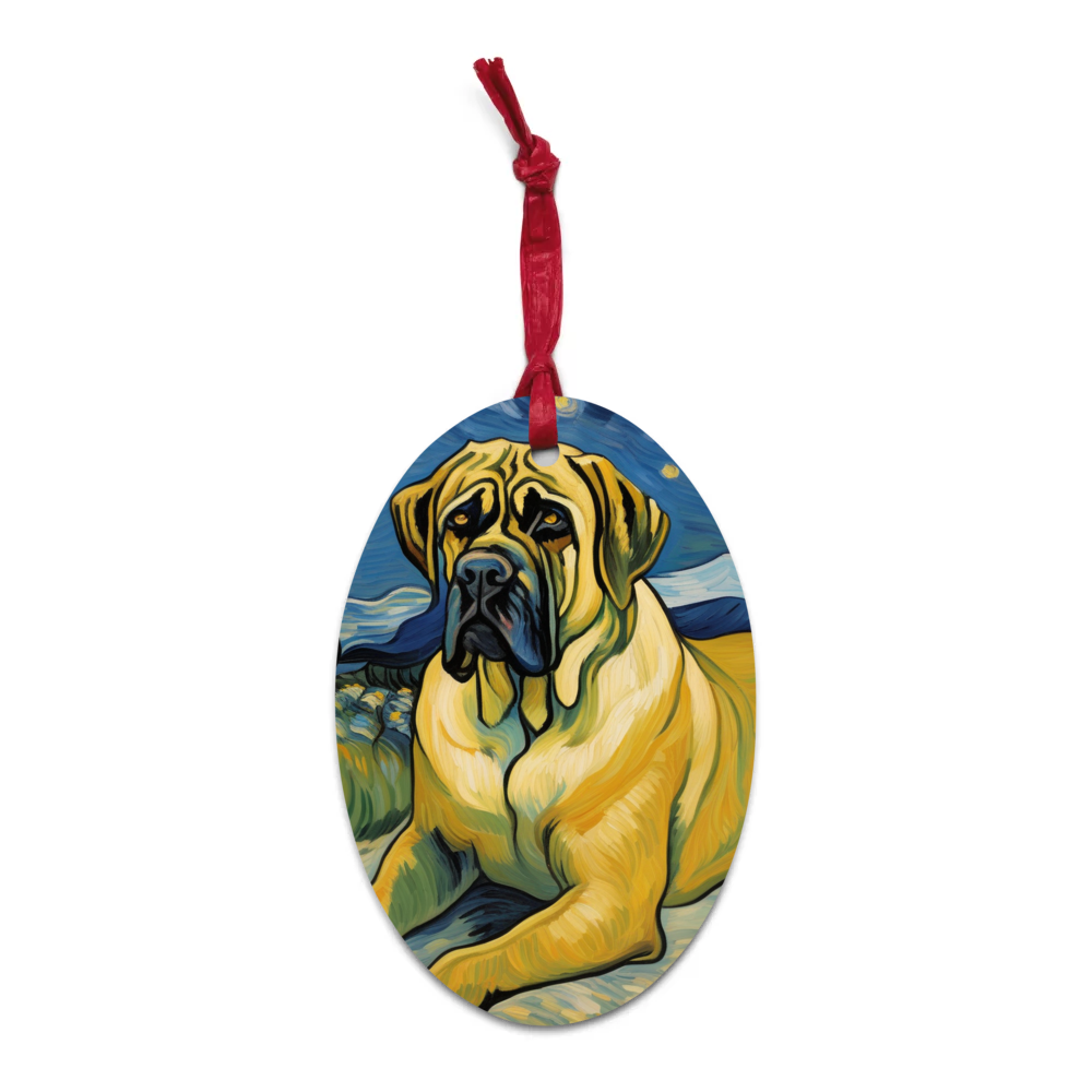 PugMug Custom Mastiff Wooden Ornament