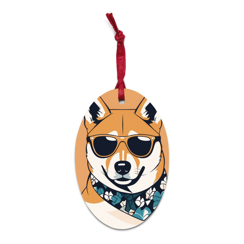 PugMug Custom Shiba Inu Wooden Ornament