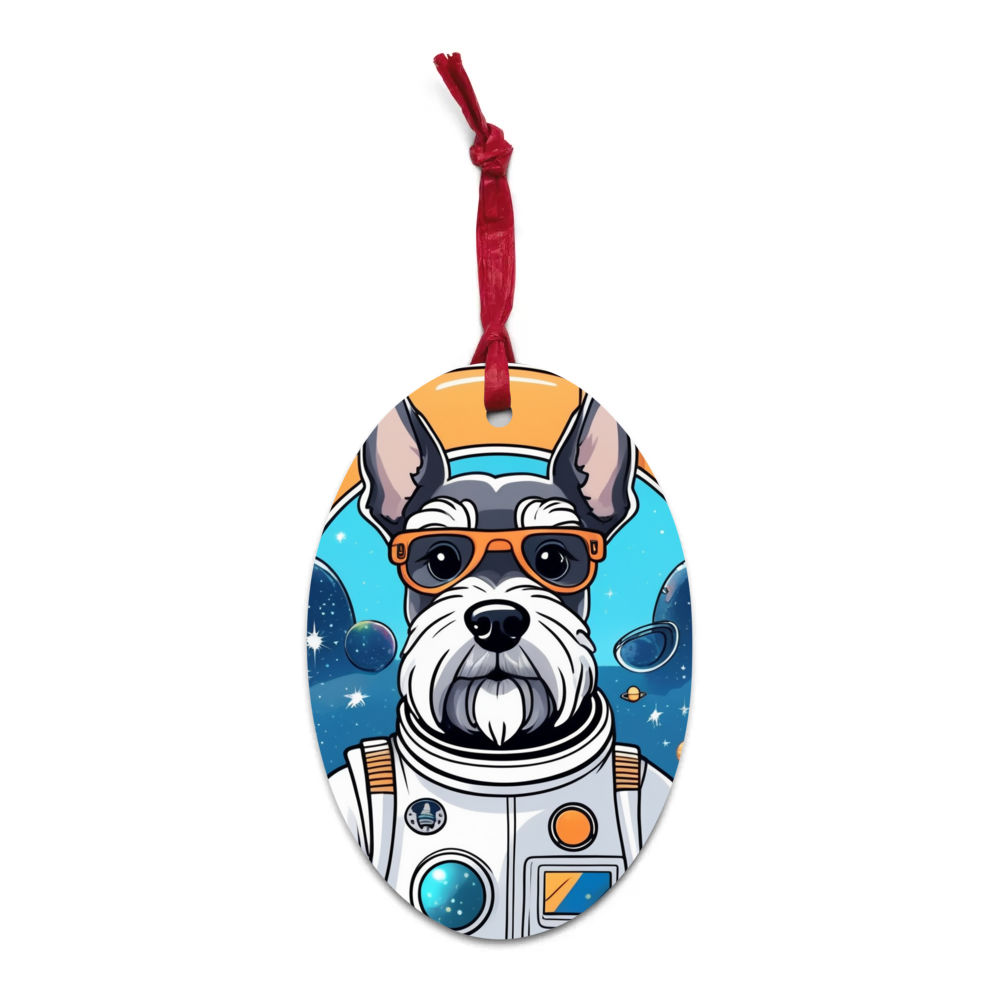 PugMug Custom Miniature Schnauzer Wooden Ornament