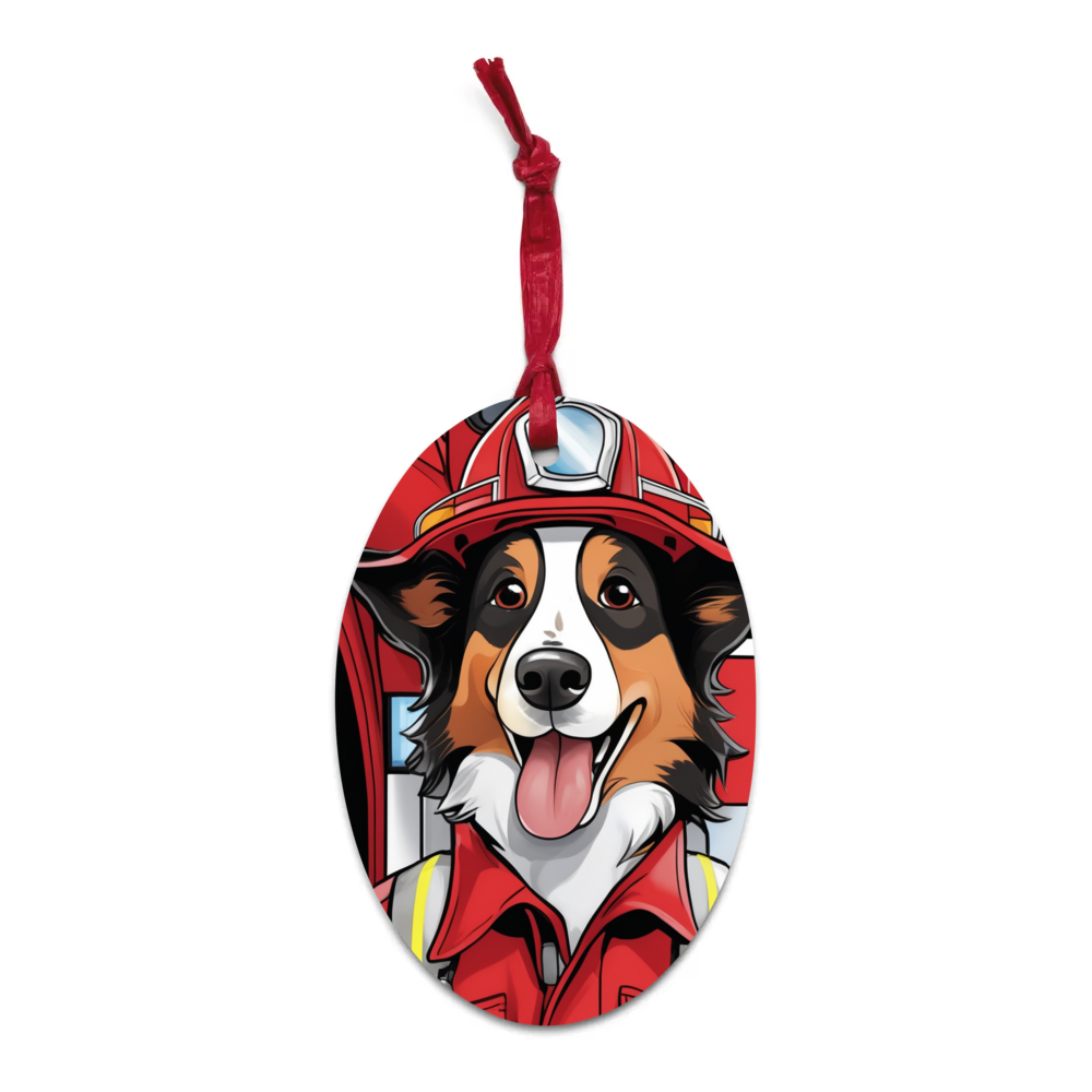 PugMug Custom Collie Wooden Ornament