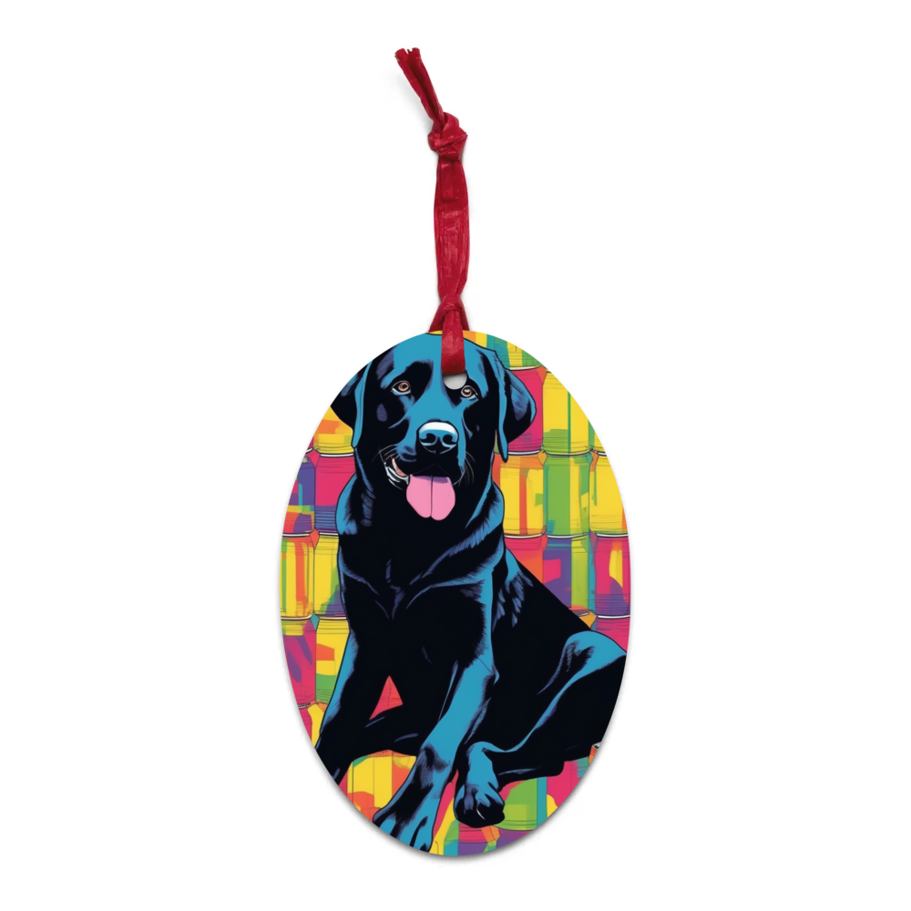 PugMug Custom Black Labrador Retriever Wooden Ornament