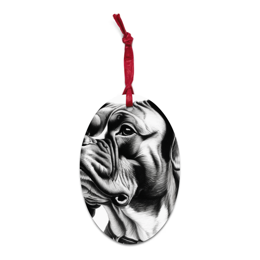 PugMug Custom Boxer Dog Wooden Ornament