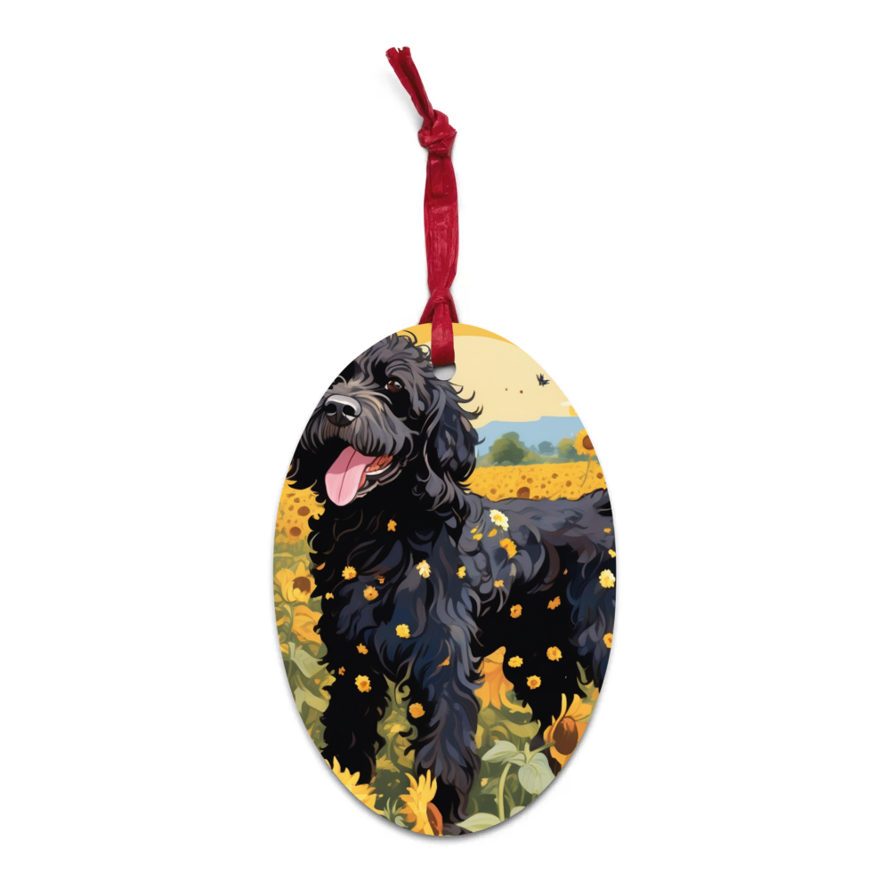 PugMug Custom Portuguese Water Dog Wooden Ornament