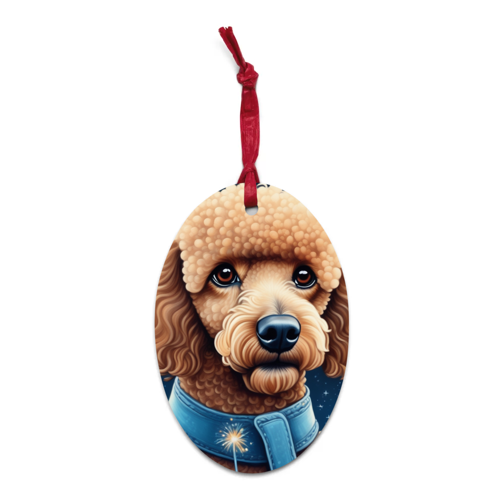 PugMug Custom Tan Poodle Wooden Ornament