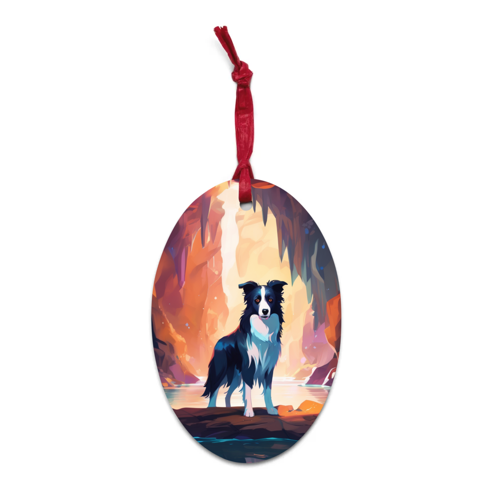 PugMug Custom Border Collie Wooden Ornament
