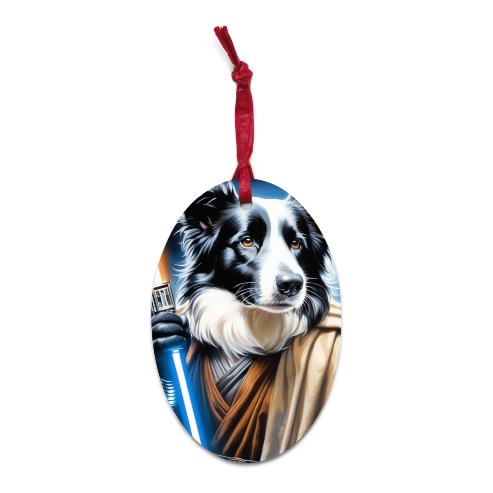 PugMug Custom Border Collie Wooden Ornament