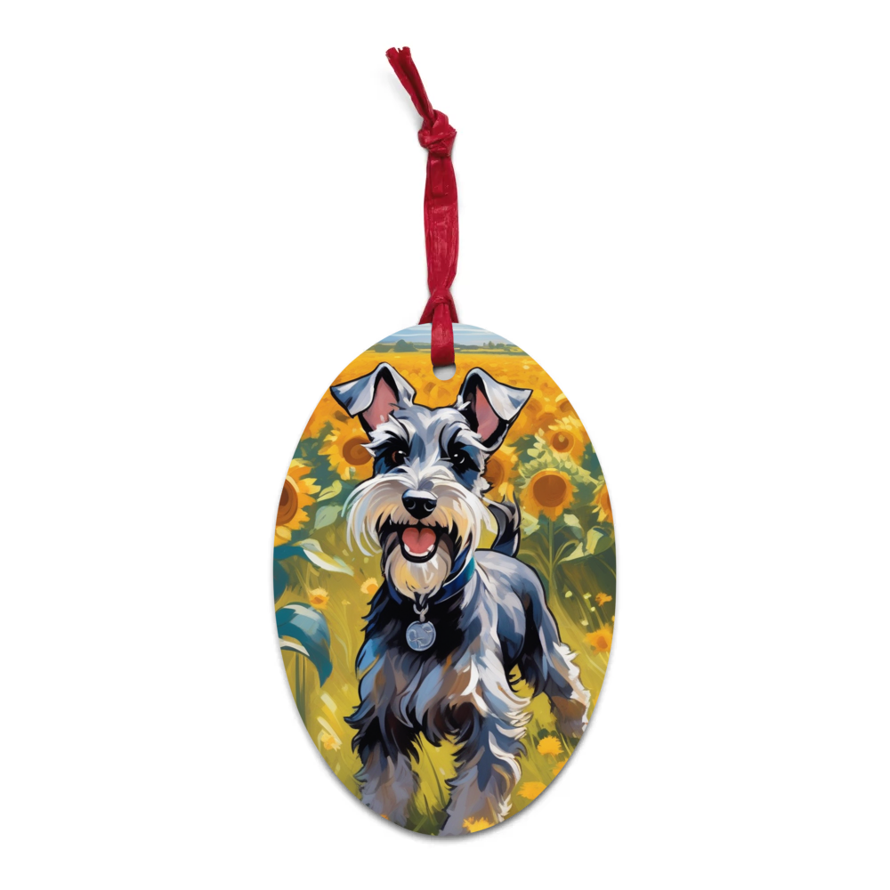 PugMug Custom Miniature Schnauzer Wooden Ornament