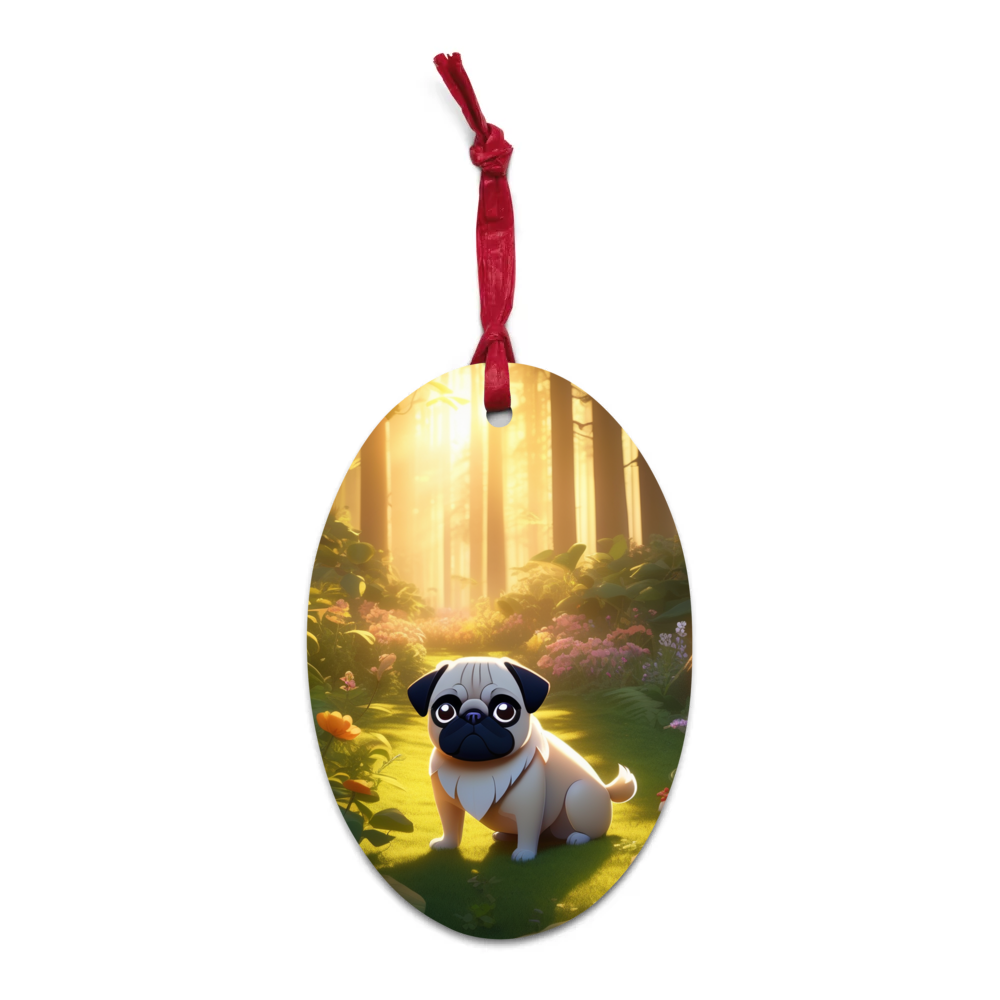 PugMug Custom Pug Wooden Ornament
