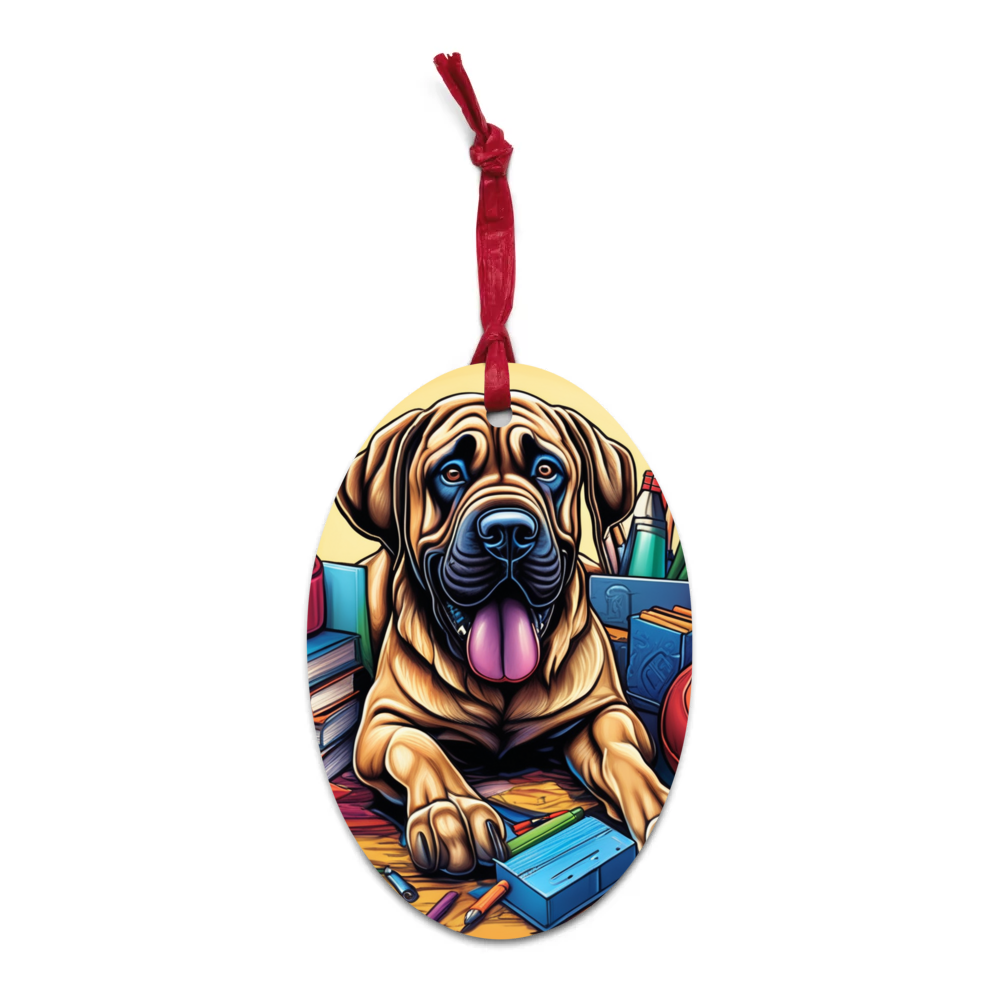 PugMug Custom Mastiff Wooden Ornament
