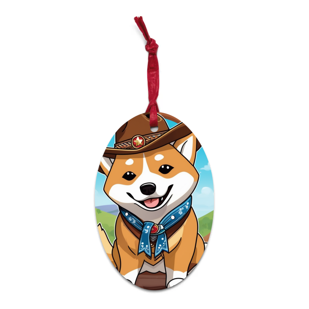 PugMug Custom Shiba Inu Wooden Ornament