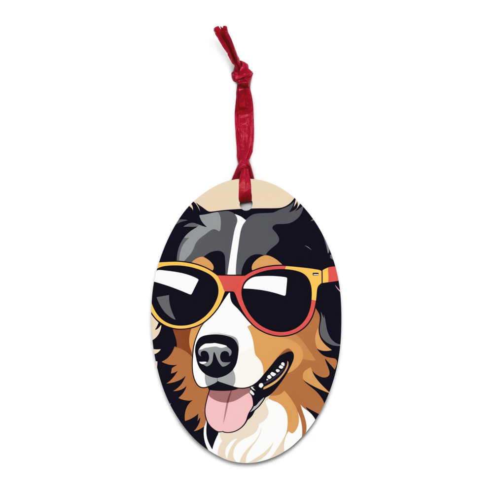 PugMug Custom Miniature American Shepherd Wooden Ornament