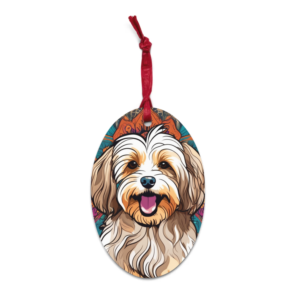 PugMug Custom Tan Havanese Dog Wooden Ornament