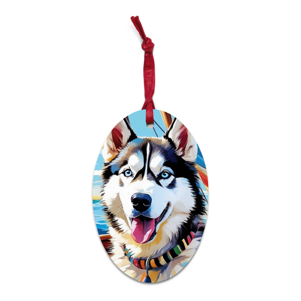 PugMug Custom Siberian Husky Wooden Ornament