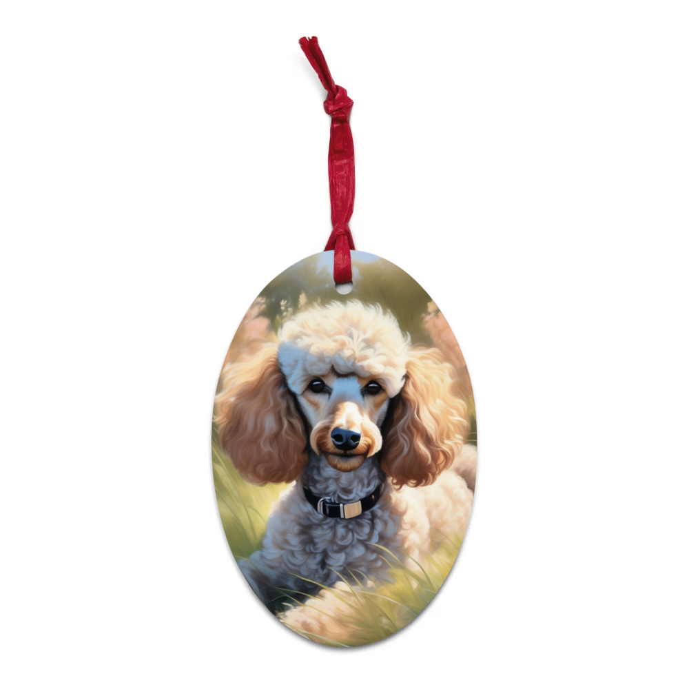 PugMug Custom Tan Poodle Wooden Ornament