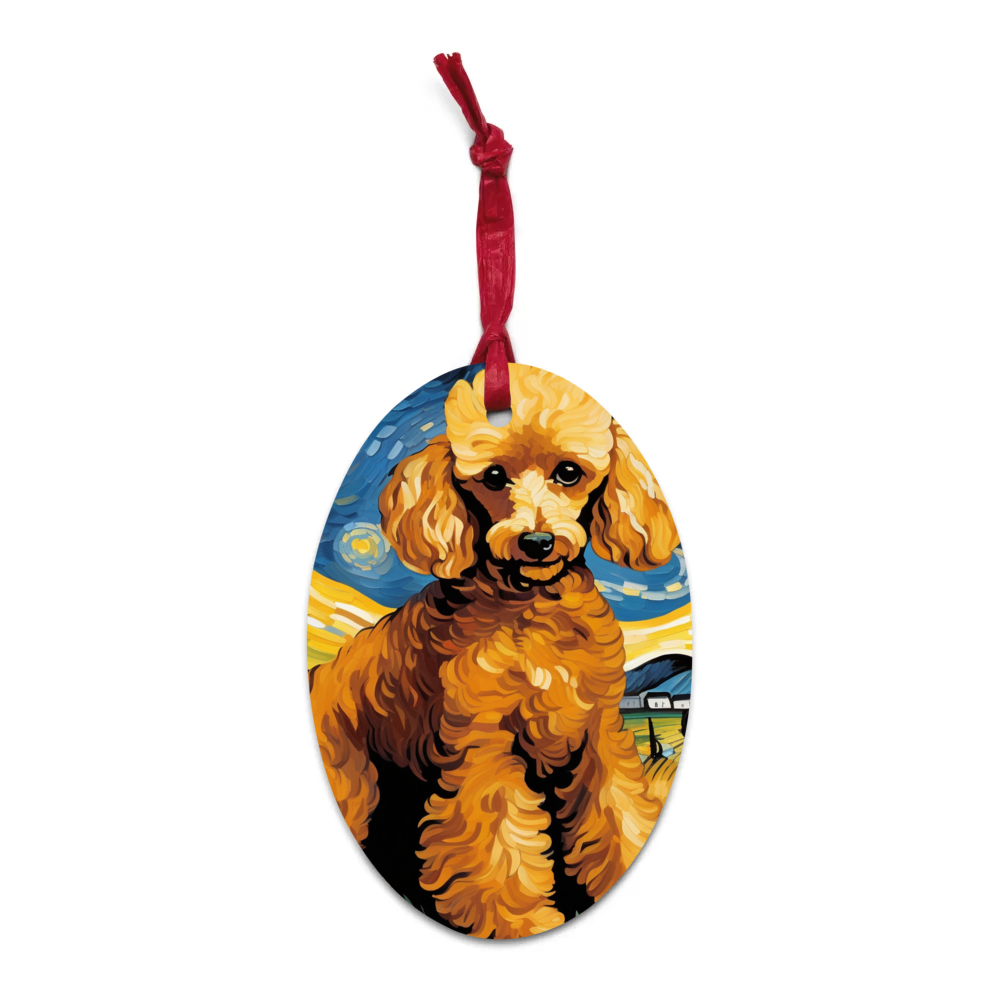 PugMug Custom Tan Poodle Wooden Ornament