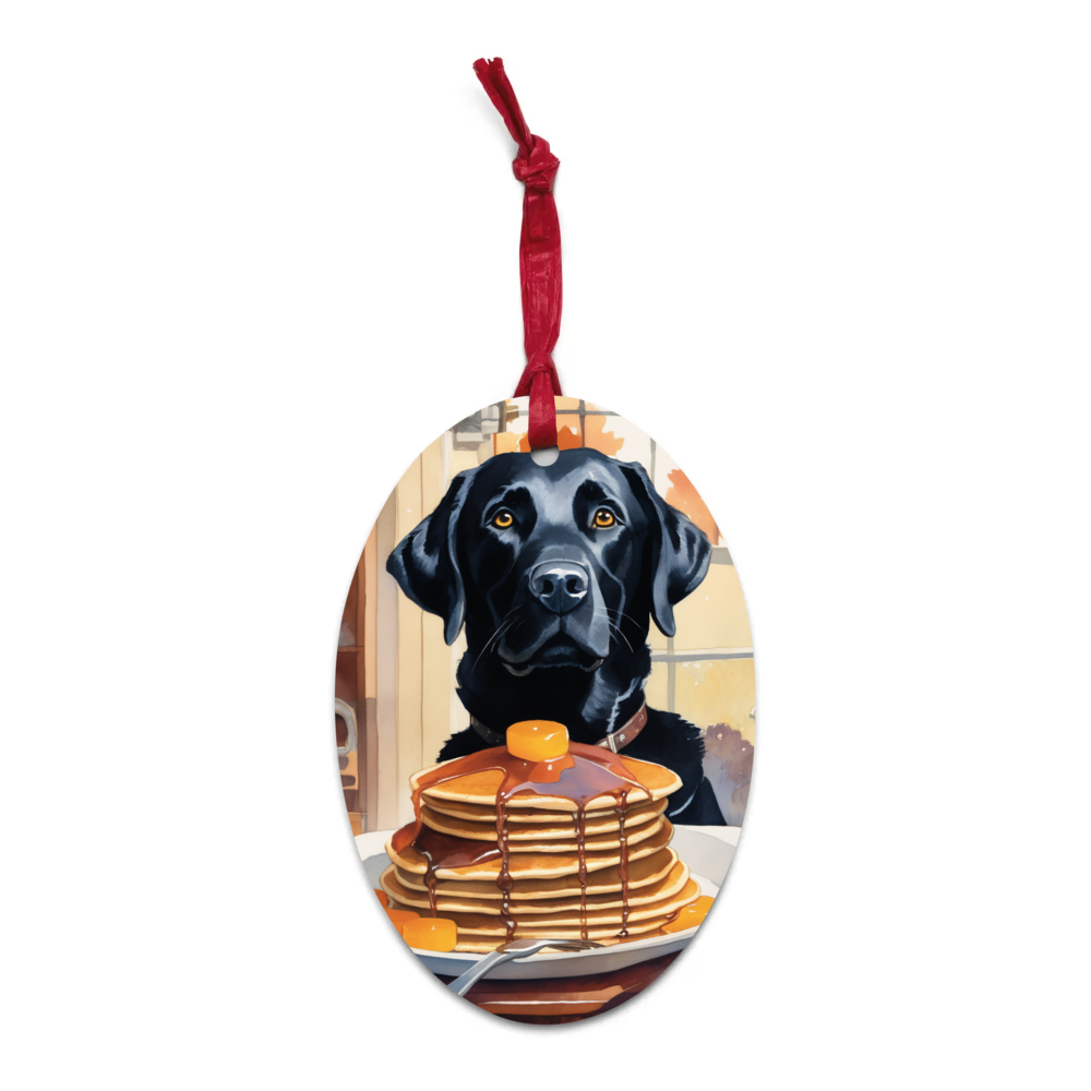 PugMug Custom Black Labrador Retriever Wooden Ornament