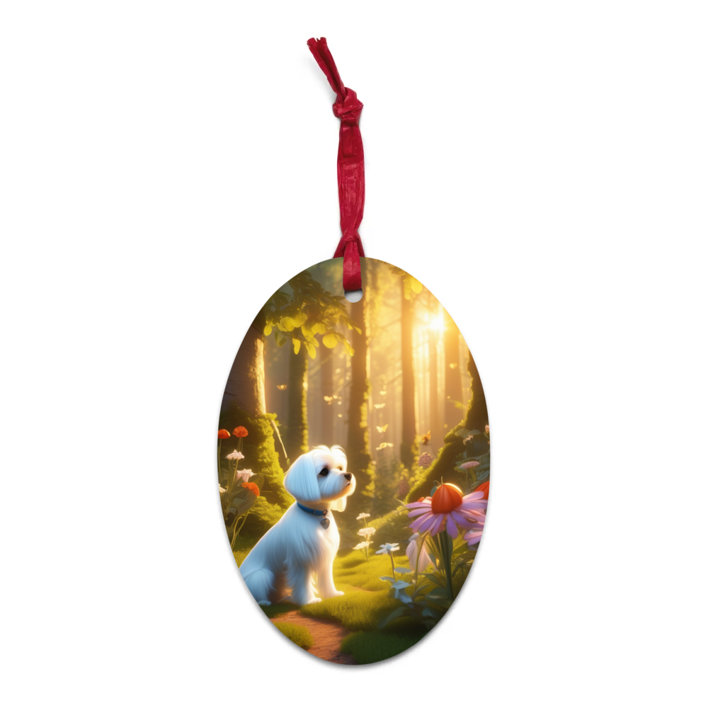 PugMug Custom Maltese Dog Wooden Ornament